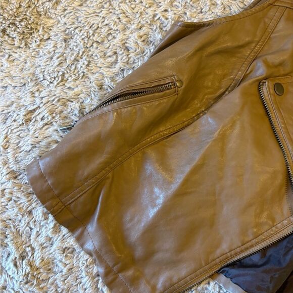 Therapy Tan Faux Leather Jacket - Picture 2 of 7